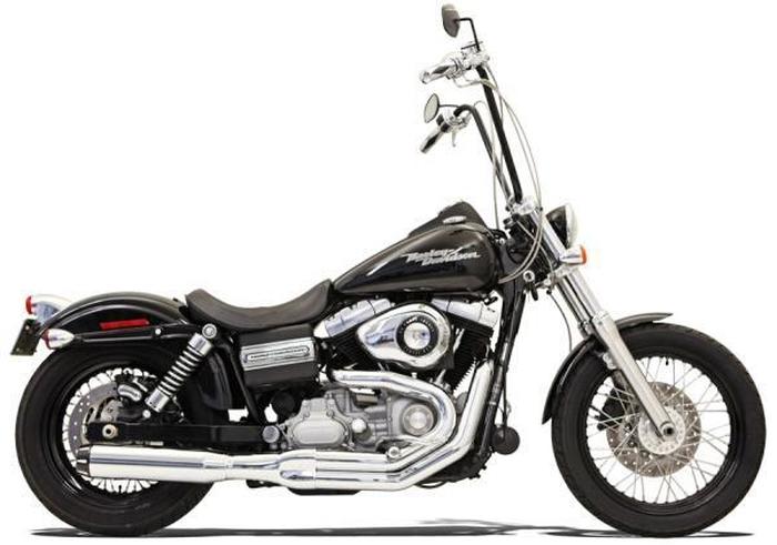 Road Rage II B1 Chrome 2-1 Full Exhaust - For 91-17 Harley FXD FXDWG - Click Image to Close