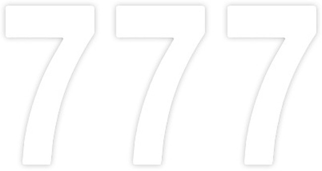 Factory Effex 4" Pro Numbers White #7 Pack of 3 - Click Image to Close
