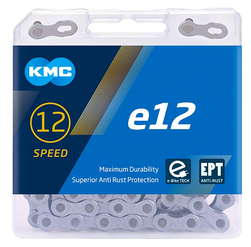 KMC e12 Chain Gold 12-Speed 136L for eBikes - Click Image to Close