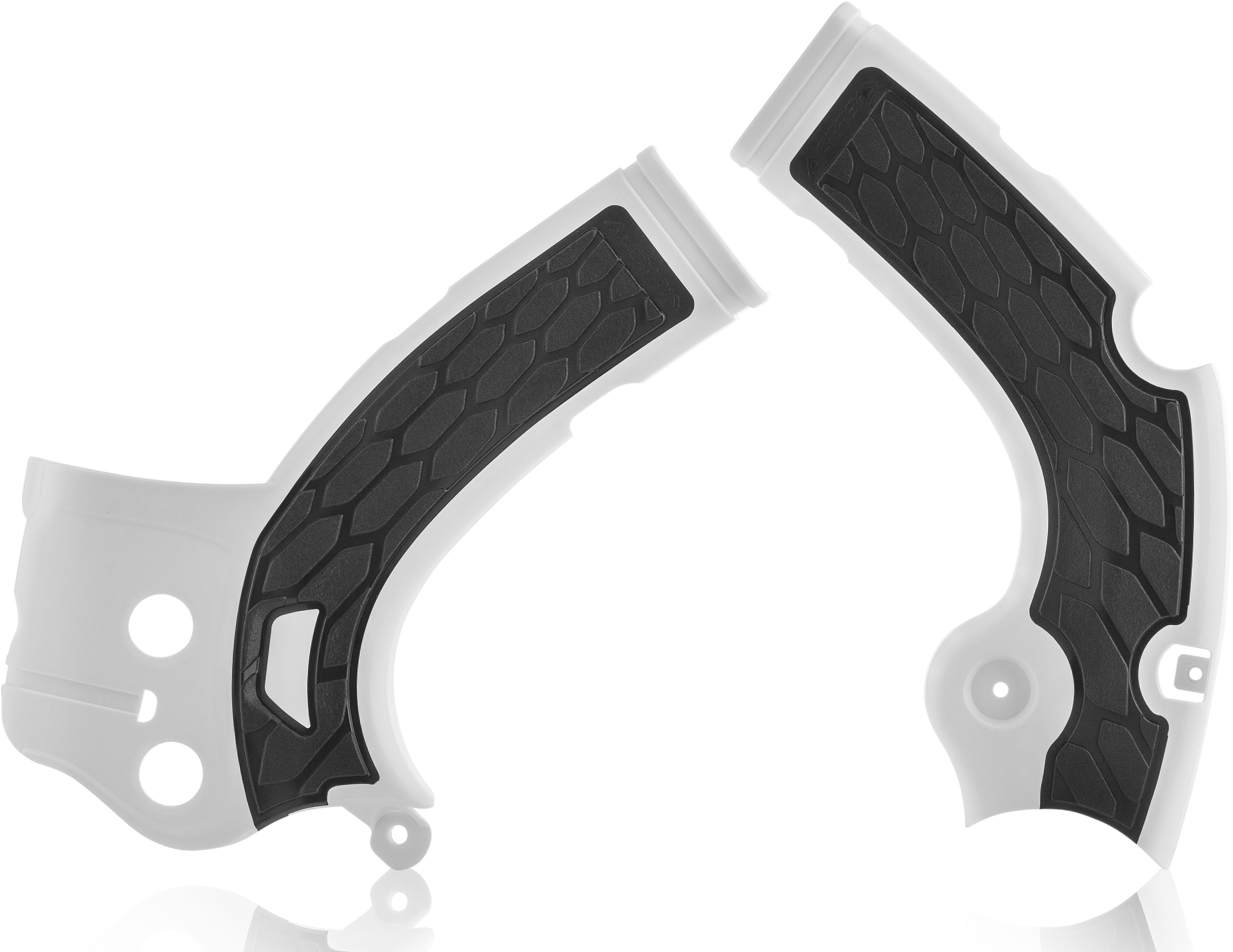 X-Grip Frame Guards White/Black - For 16-18 Yamaha YZ 250/450 F/X - Click Image to Close