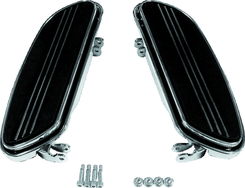 Bikers Choice Chrome Extended Floorboard Kit For 86-Up FLH FLT - Chrome extended floorboards For 86-Up FLH FLT - Click Image to Close