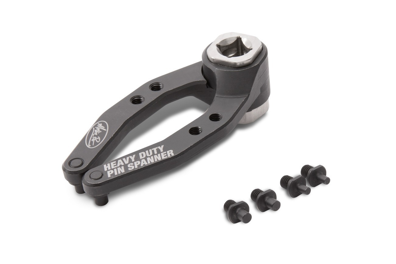 Heavy Duty Pin Spanner Wrench w/ 3mm, 4mm, & 5mm Pins - 3/8" square drive; use w/ breaker bar or torque wrench - Click Image to Close