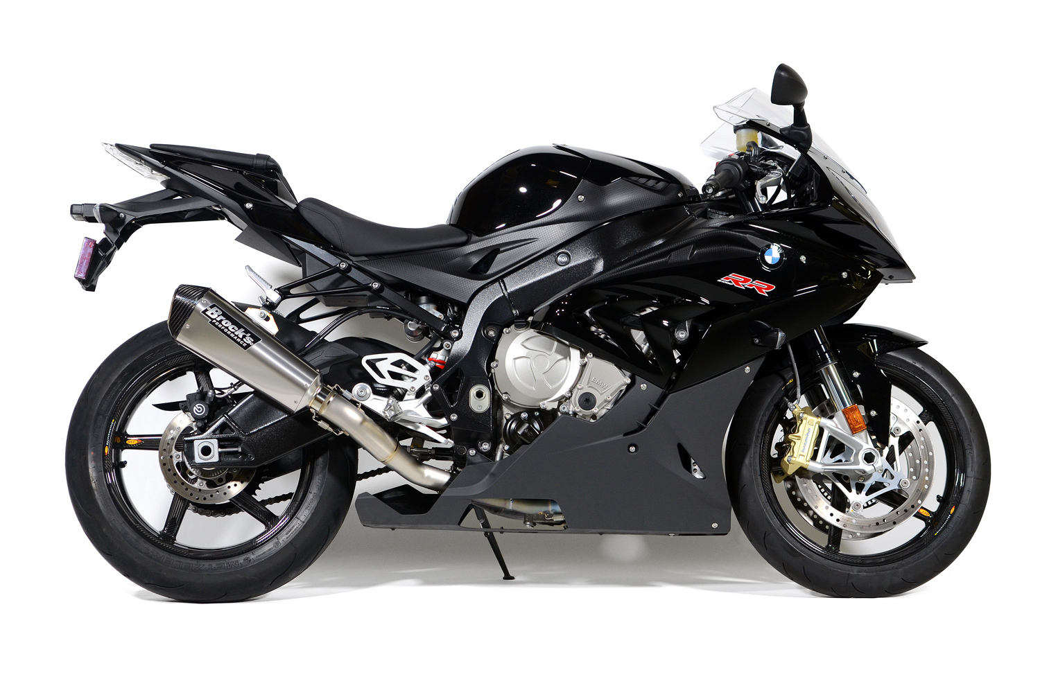 Brock's CT Single Titanium Full Exhaust Silver Fits 15-18 BMW S1000R S1000RR - Click Image to Close