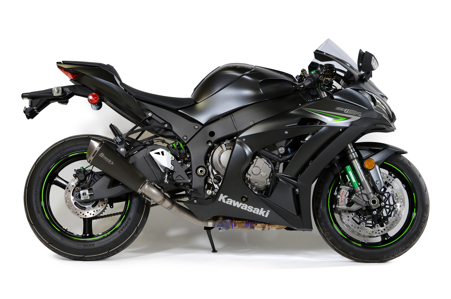 Brock's Predator Electro-Black 3/4 Slip-On Exhaust Fits Kawasaki ZX10R - Click Image to Close
