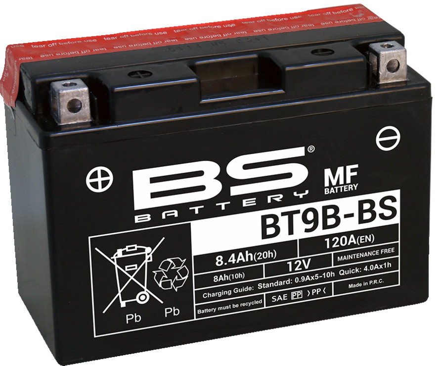 Maintenance Free Sealed Battery - Replaces YT9B-BS - Click Image to Close