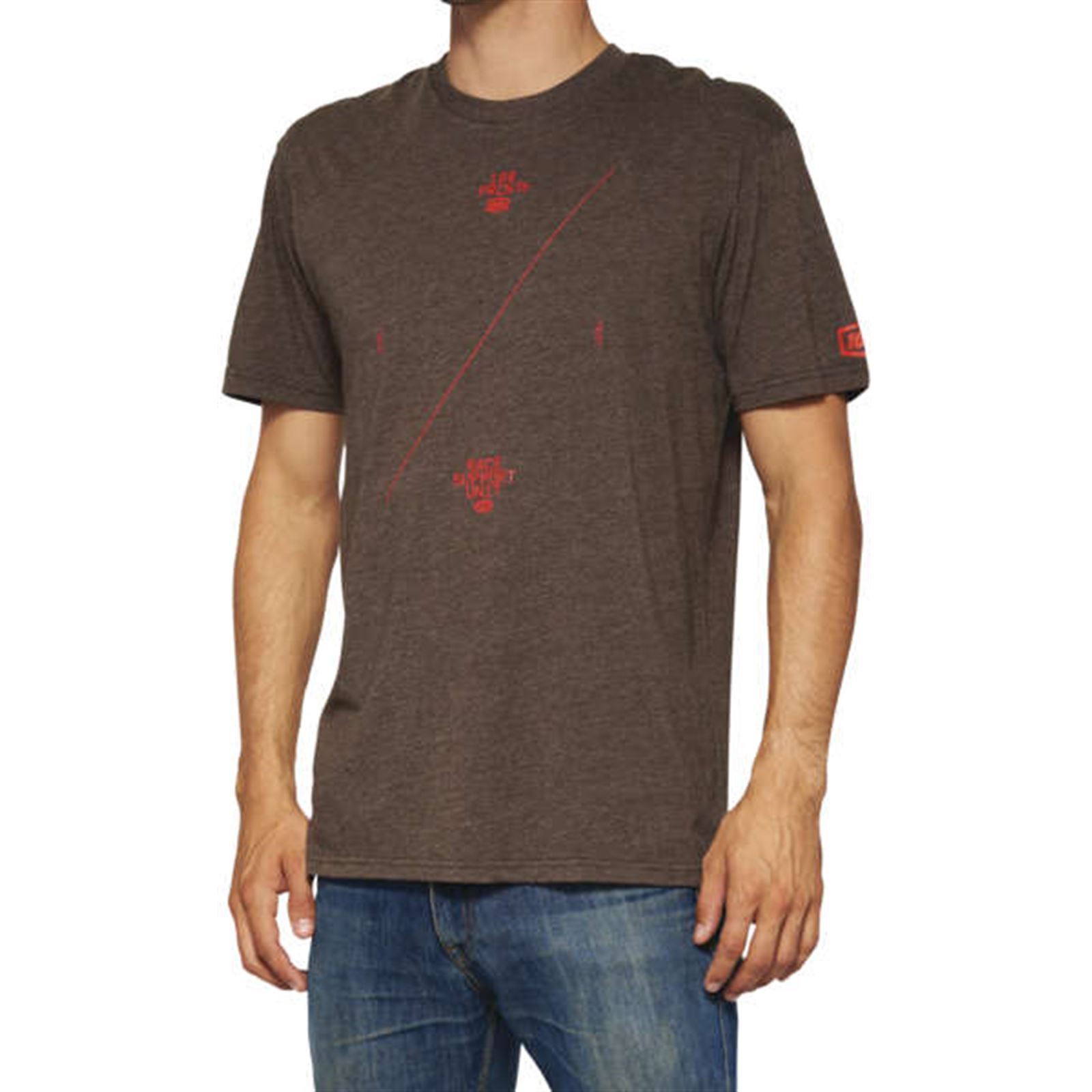 100% Astra Men's Tee Brown Heather Medium - Click Image to Close