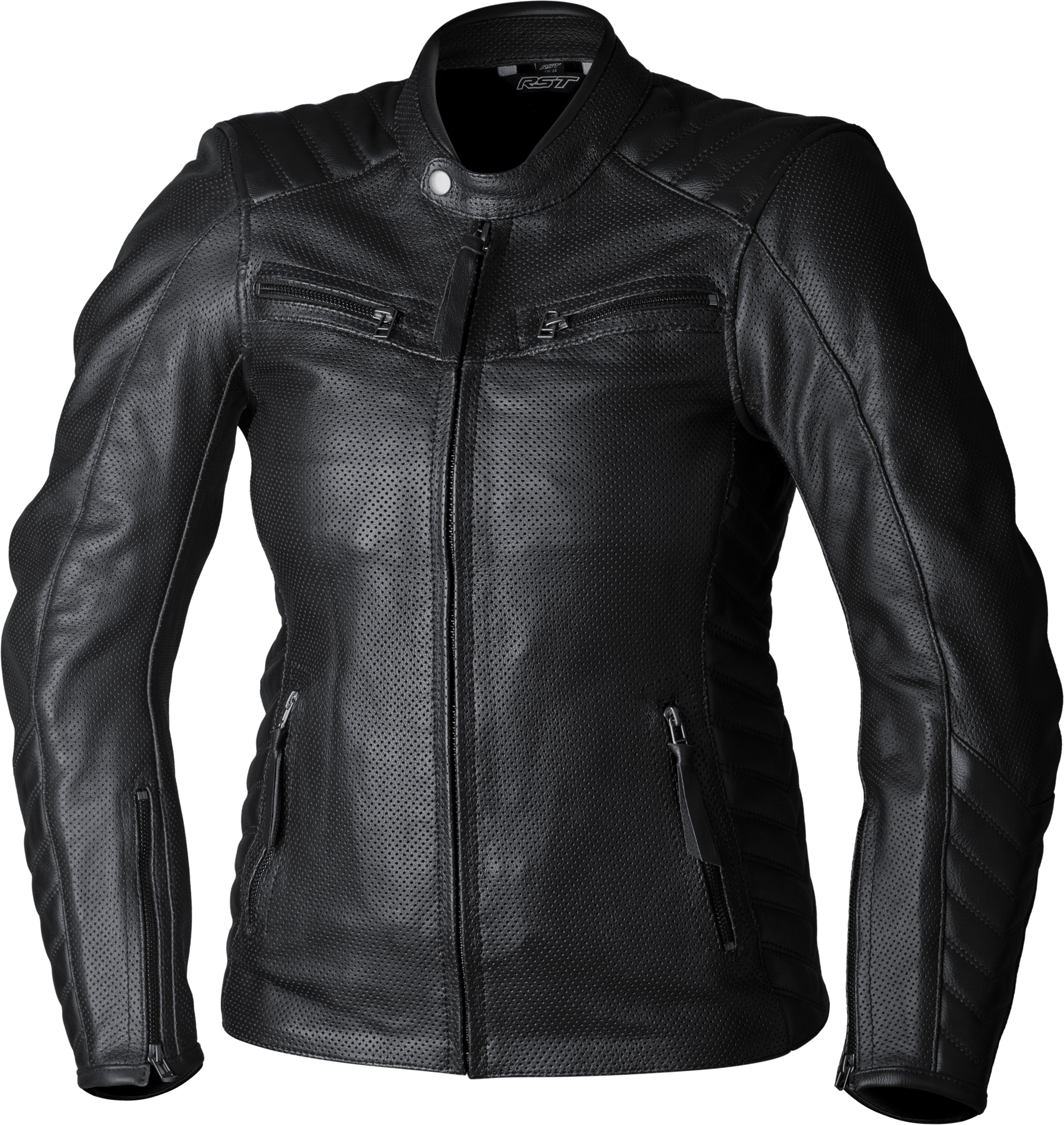 RST Ladies Roadster Air CE Leather Jacket Black 3XL - Perforated leather jacket, CE-rated, women's 3XL, Black - Click Image to Close