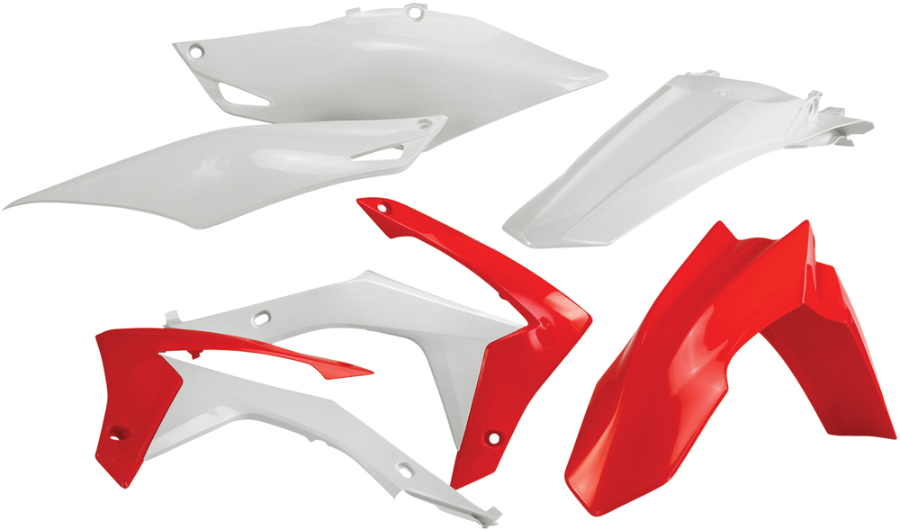 Red & white Plastic Kit - For 13-16 Honda CRF450R 14-17 CRF250R - Click Image to Close