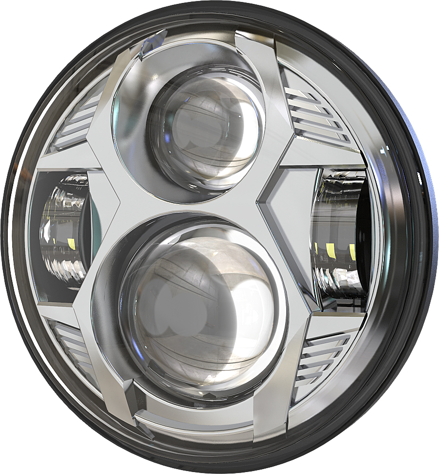 Pathfinder 5 3/4 Inch LED Headlight Chrome - LED chrome headlight, 5 3/4 inch diameter - Click Image to Close
