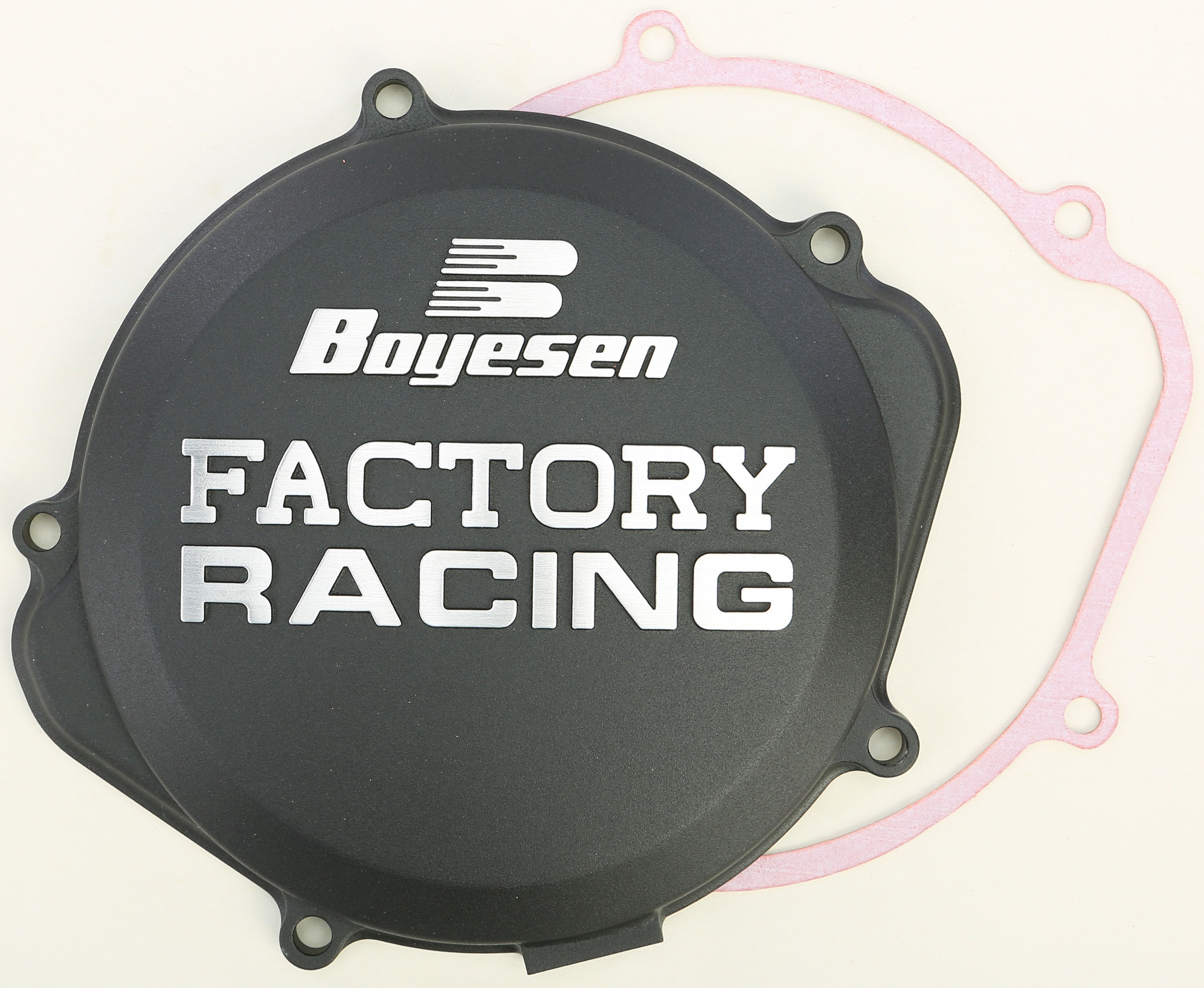 Black Factory Racing Clutch Cover - 04-09 Honda CR250R - Click Image to Close