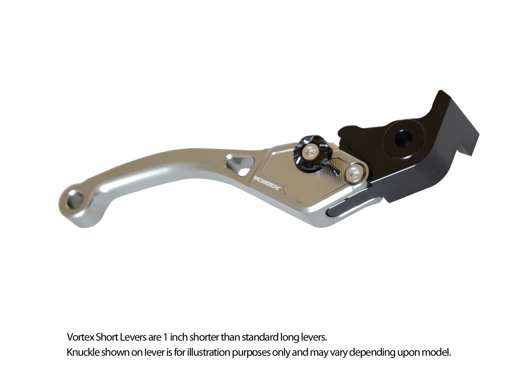 V3 2.0 TI-Silver Shorty Brake Lever - For Kawasaki, Suzuki, Triumph, Yamaha Models - Click Image to Close