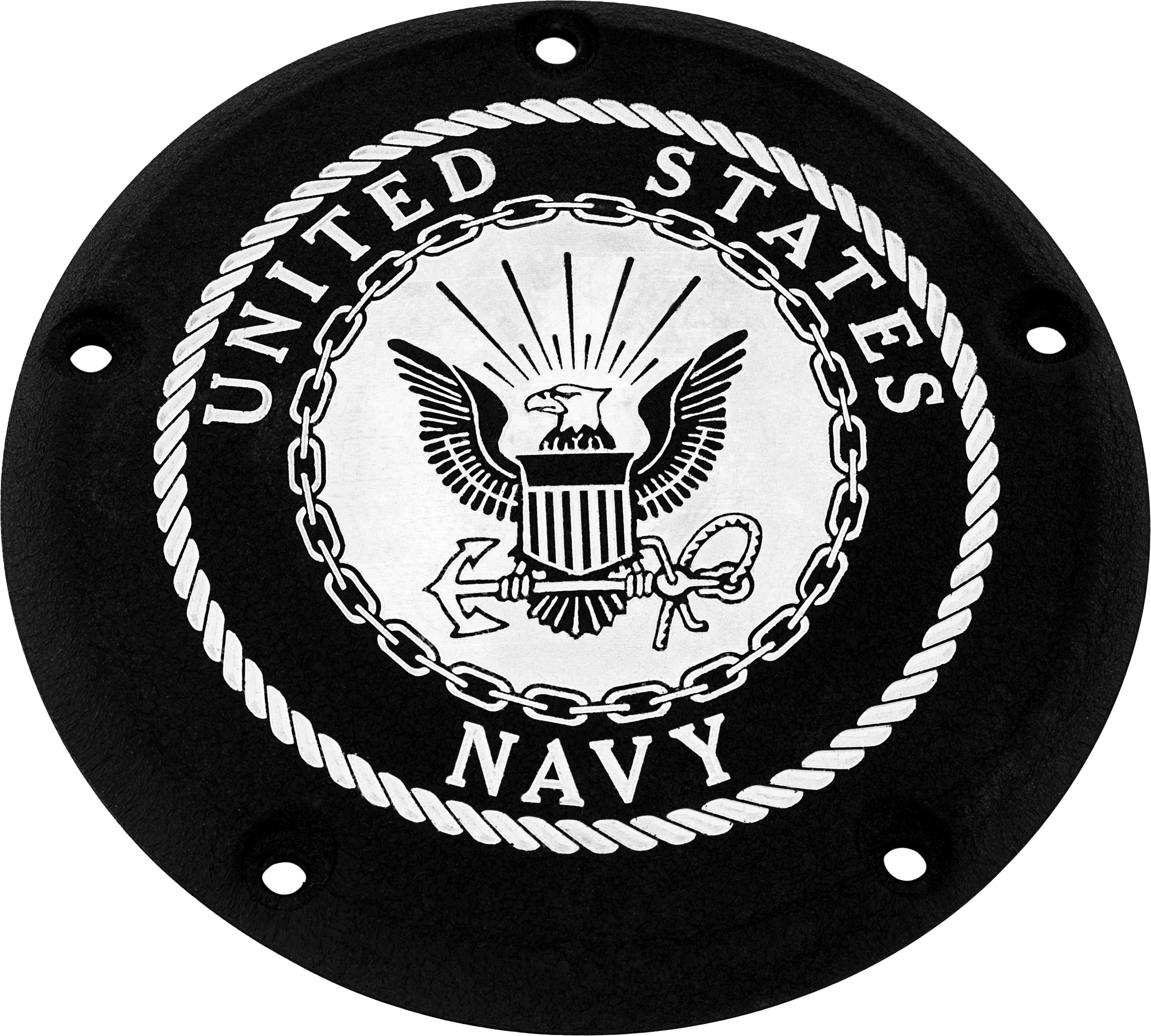 Custom Engraving 6in M8 Softail Derby Cover Navy Black For Harley 2018-2022 - Click Image to Close