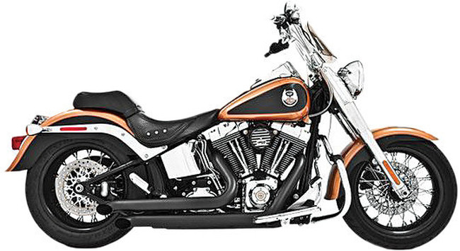 Declaration Turn-Out Black Full Exhaust - For 18-21 HD Softail - Click Image to Close