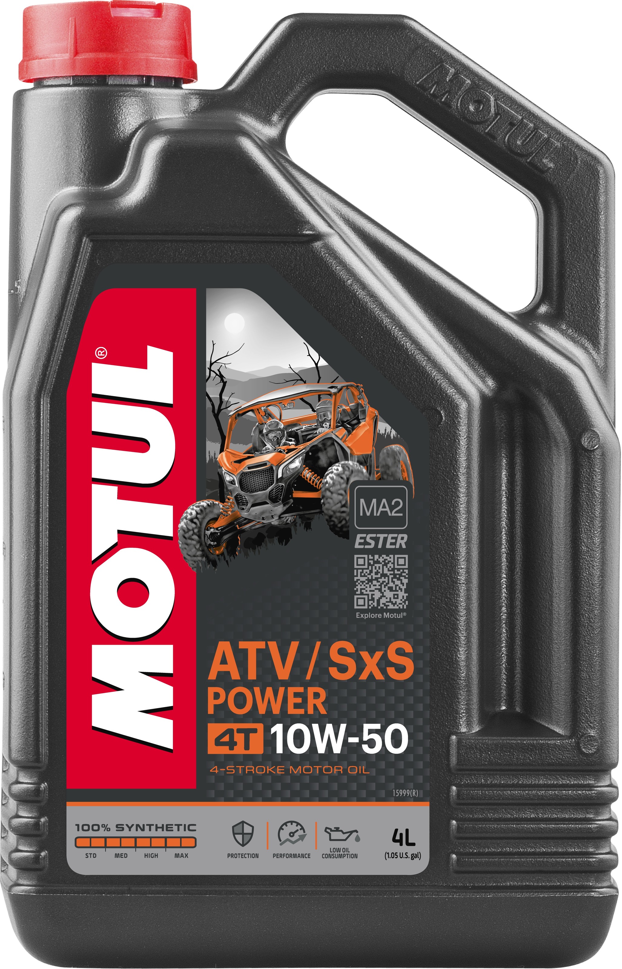 Motul ATV-SXS Power 4T 10W50 Synthetic Engine Oil 4L - 100% synthetic 10W-50 engine oil, 4L for ATV/UTV - Click Image to Close