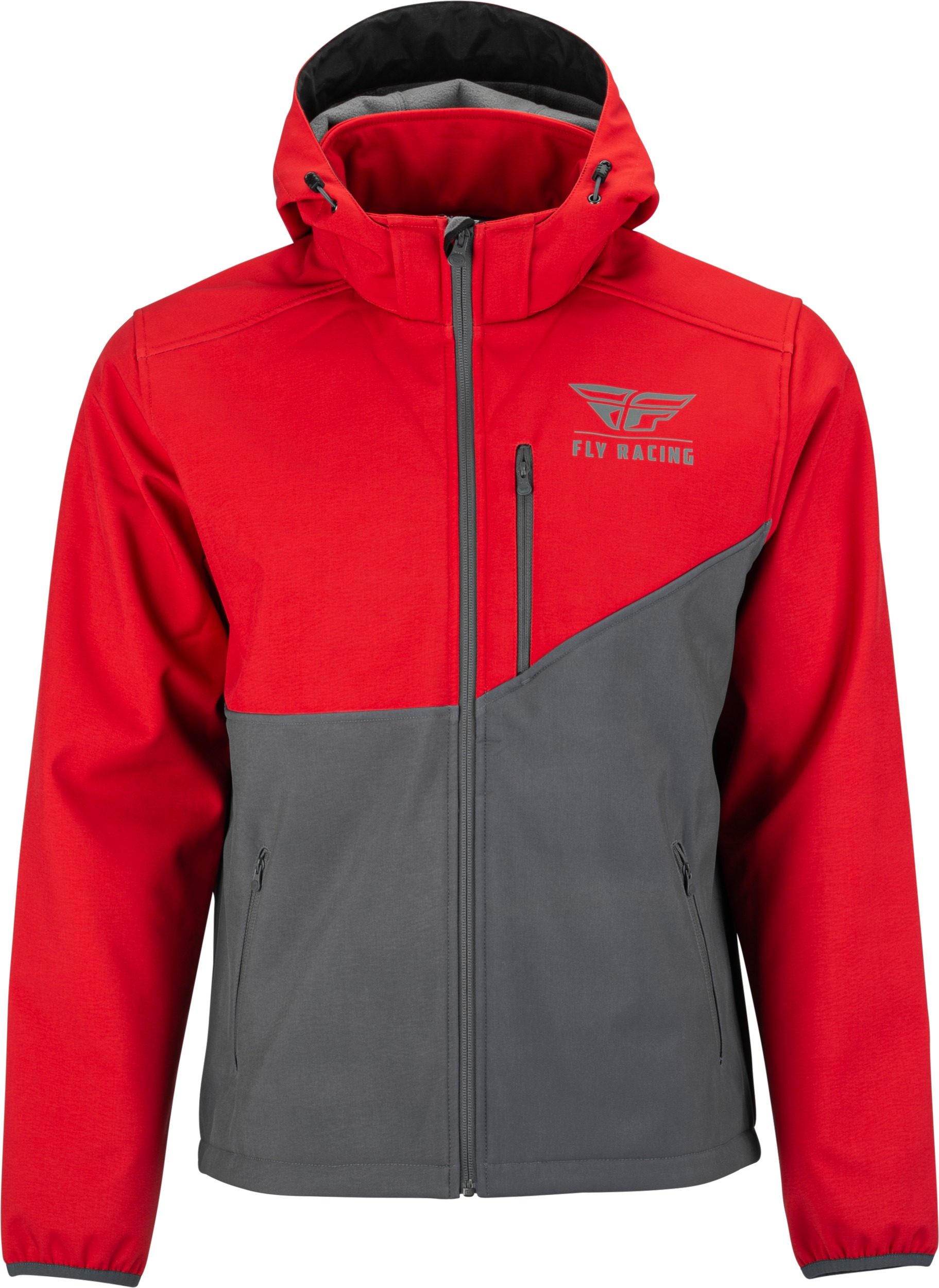 Fly Racing Checkpoint Jacket Grey/Red Medium - 3-layer soft shell, Grey/Red, Size Medium - Click Image to Close