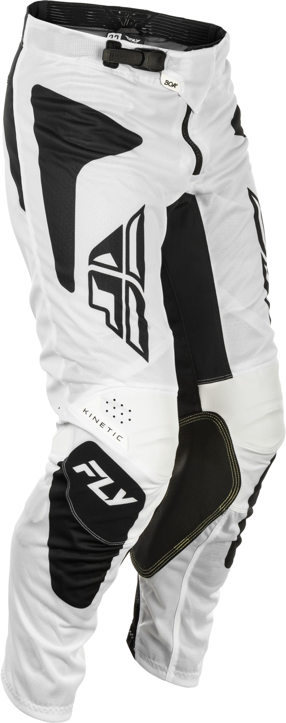 Fly Racing Kinetic Mesh Sym Pants White/Black Size 36 - Lightweight mesh MX pants for comfort and airflow - Click Image to Close