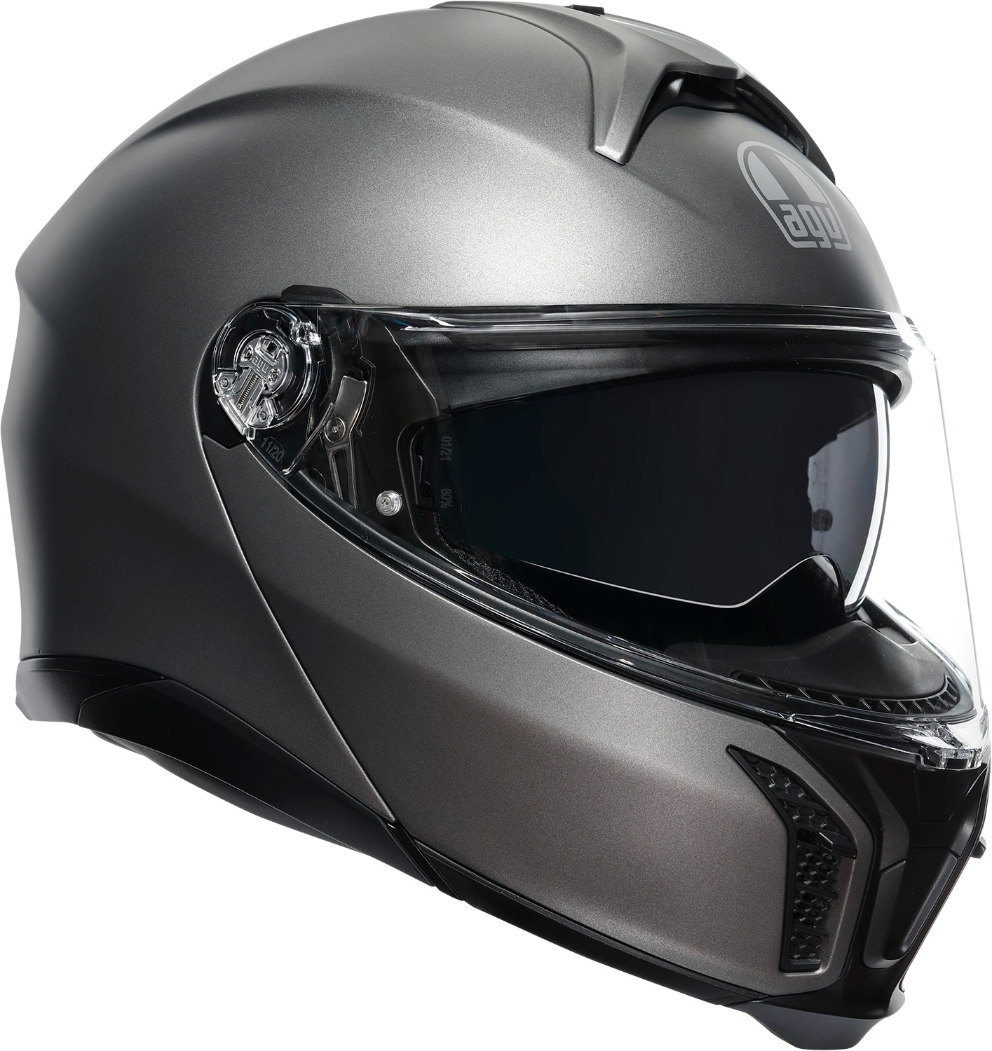 AGV Tourmodular Solid Modular Helmet Luna Gray Matte Medium - Modular helmet, Luna Gray Matte, size M, unisex - Click Image to Close