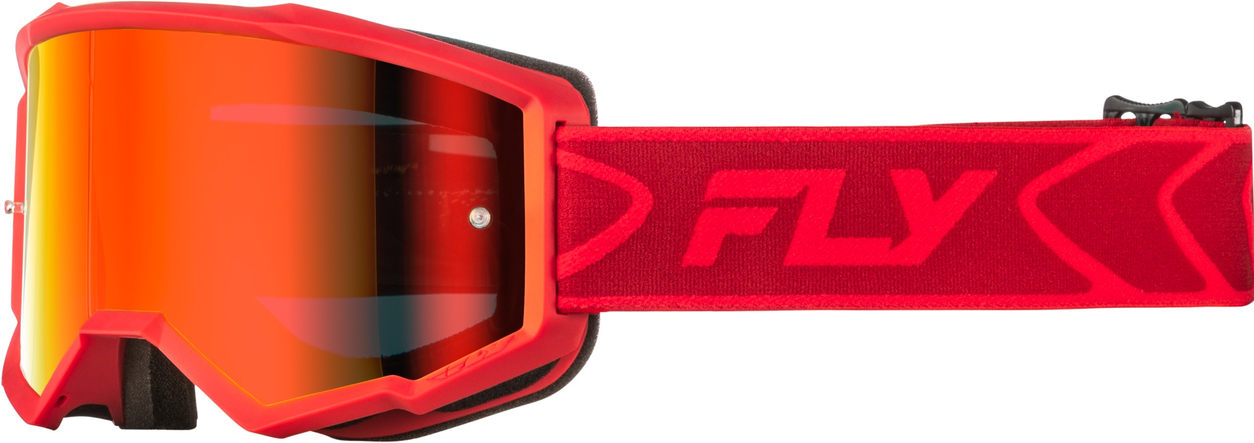 Fly Racing Youth Zone Goggles Red/Crimson Red Mirror/Smoke Lens - Youth offroad goggles Red/Crimson Red Mirror/Smoke Lens - Click Image to Close