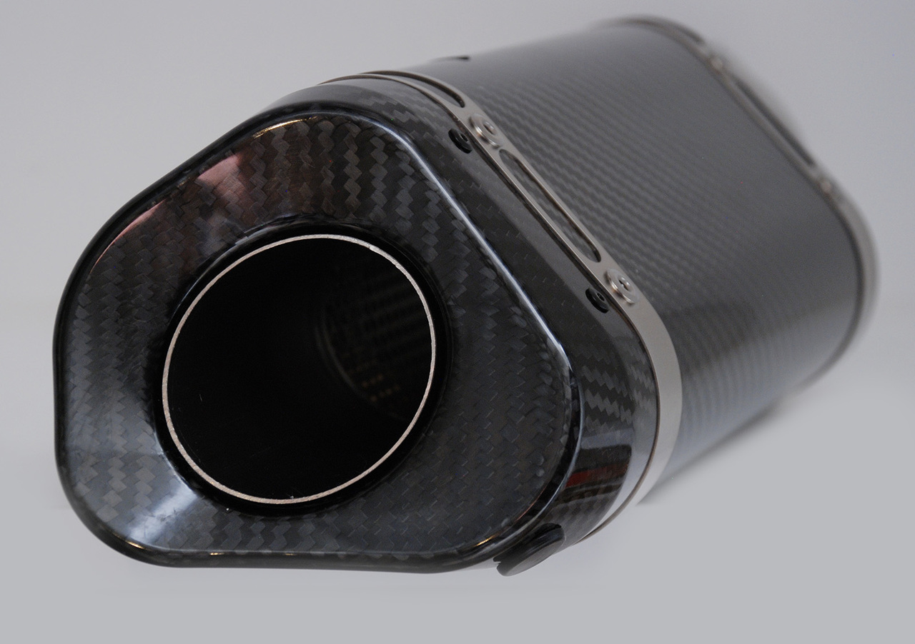 Carbon Fiber 3/4 Slip On Exhaust - For 09-18 Kawasaki ZX6R - Click Image to Close