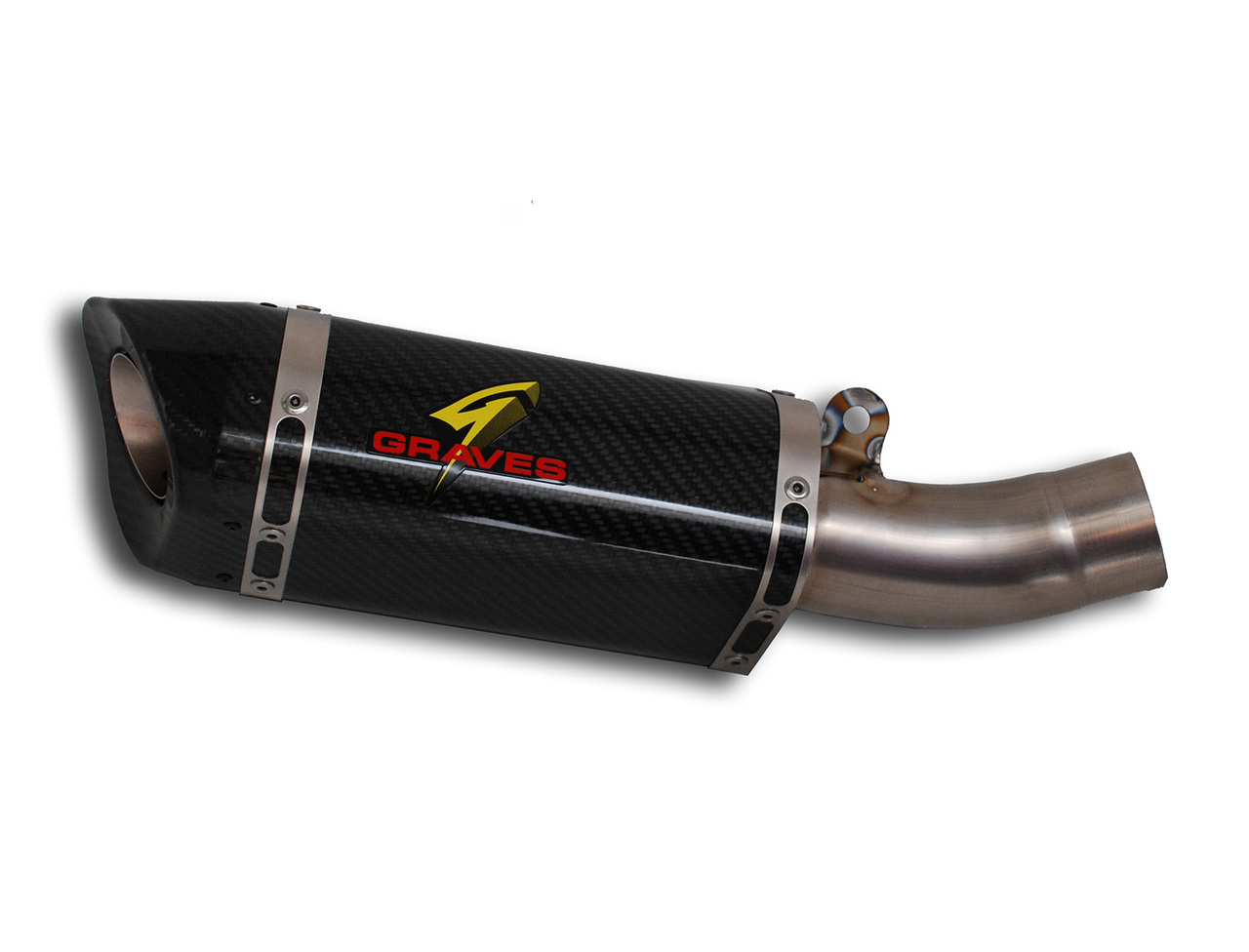 Carbon Fiber 3/4 Slip On Exhaust - For 09-18 Kawasaki ZX6R - Click Image to Close