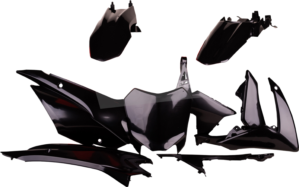 Complete Plastic Kit - All Black - For 13-18 Honda CRF110F - Click Image to Close