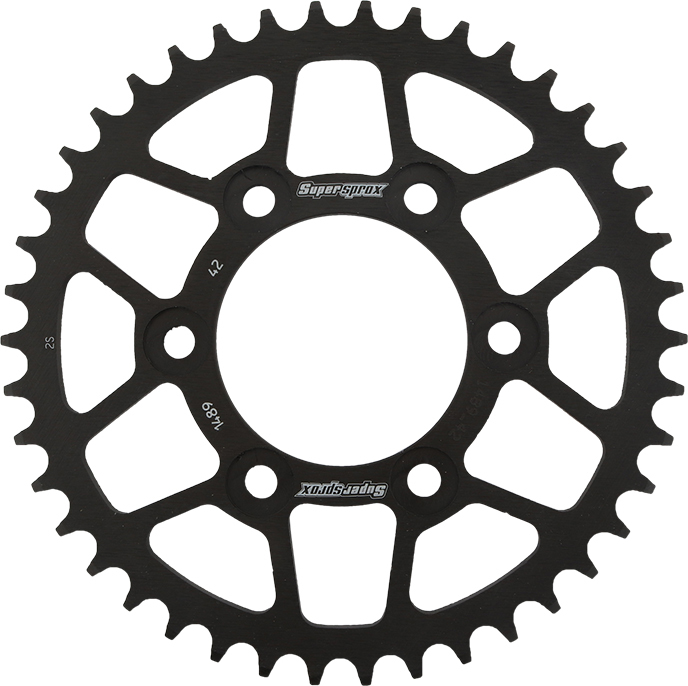 Supersprox Steel Rear Sprocket 42T Black Fits Kawasaki 525 Chain - Click Image to Close