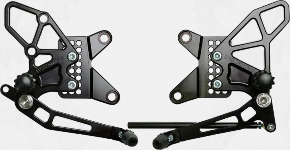 V2 Adjustable Rearset - Black - For 09-12 Kawasaki ZX6R - Click Image to Close