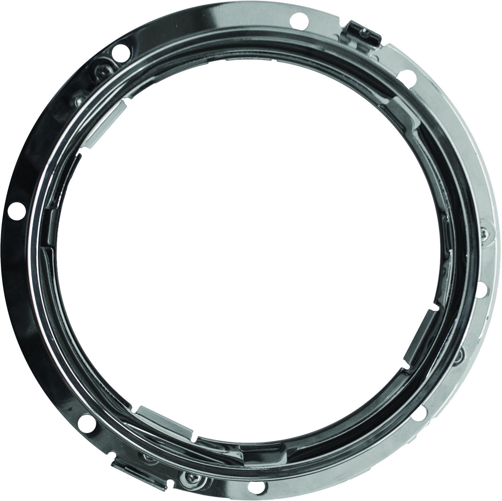 Pathfinder Adapter Ring and Wiring Harness Mounting Bracket Chrome - Chrome adapter ring and harness for 7" LED headlights - Click Image to Close