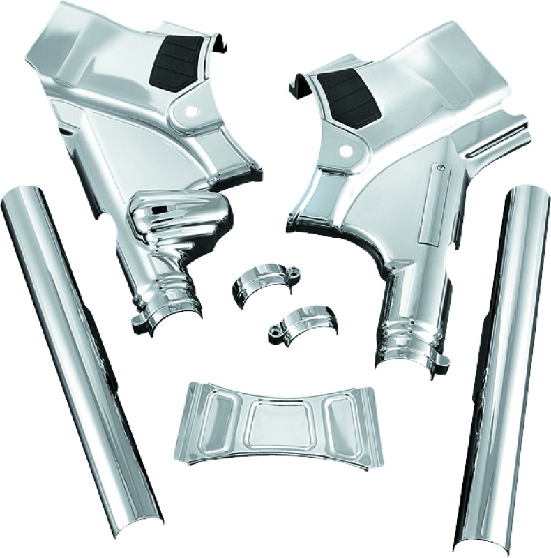 Kuryakyn Deluxe Neck Cover Set Chrome Fits 09-13 Touring Models - Click Image to Close