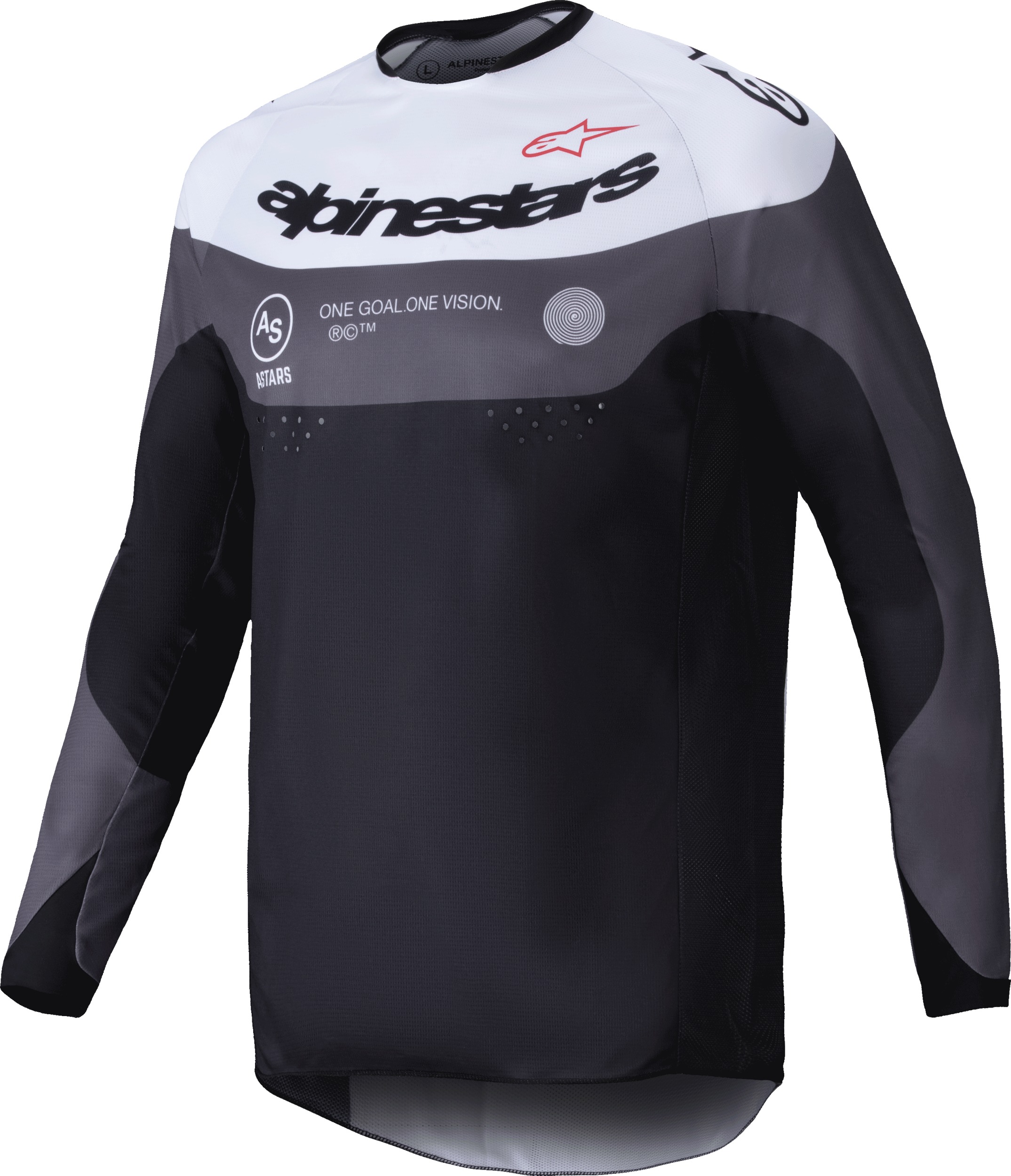 Alpinestars Pro-Dura Jersey Black/Magnet/White Small - Lightweight, durable jersey in Small size - Click Image to Close
