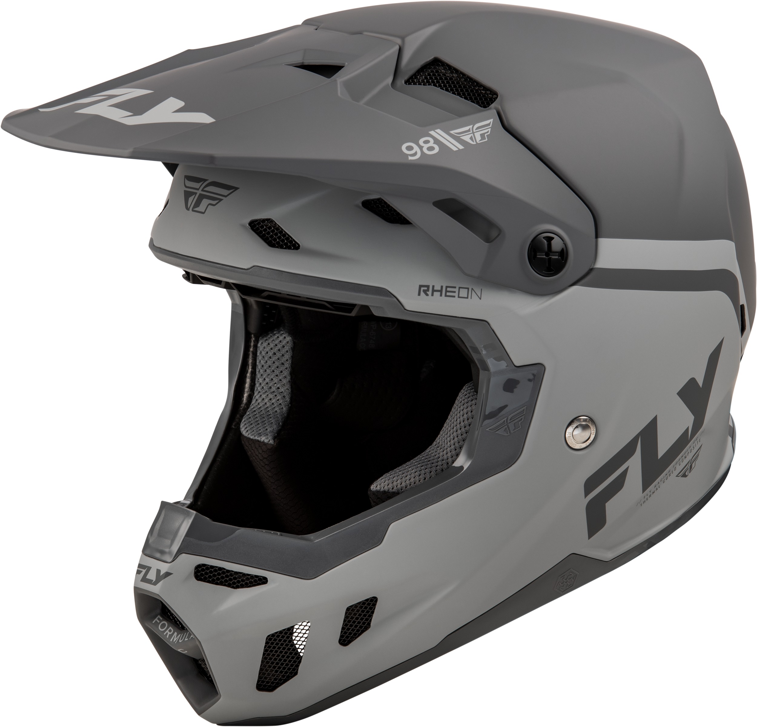 Fly Racing Formula CC Objective Helmet Matte Black/Grey XS - ECE/DOT approved lightweight helmet - Click Image to Close