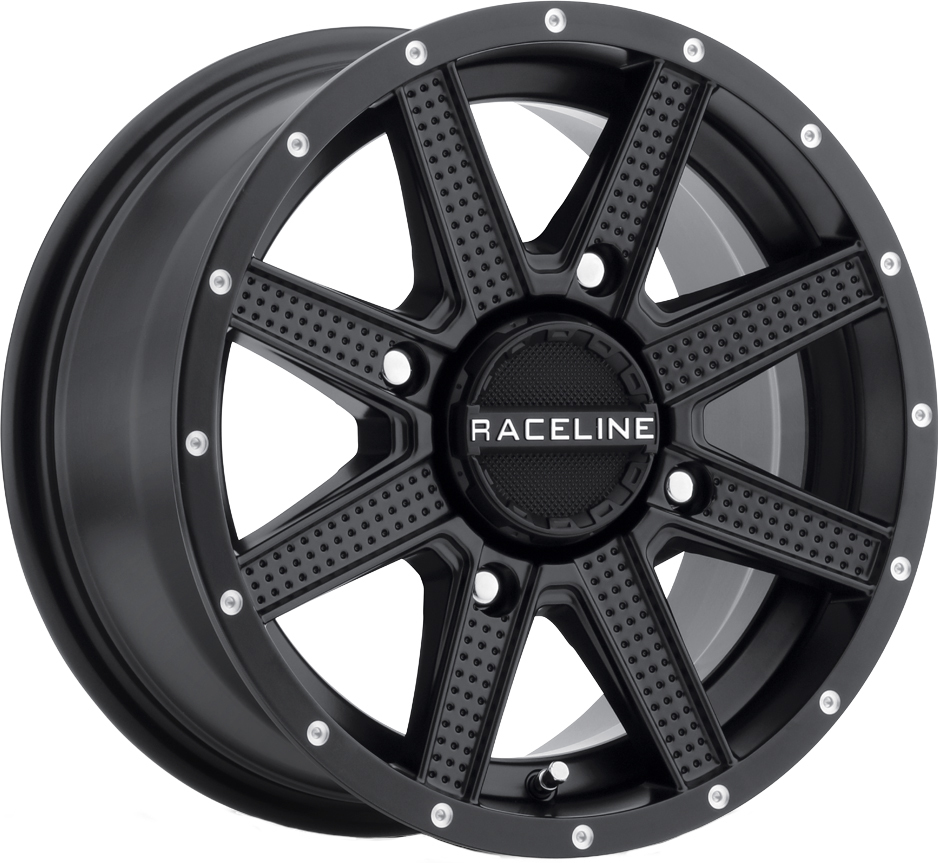 Raceline Hostage Wheel 14x7 4/110 2+5 Offset Black For ATV/UTV - 14x7 4/110 -47mm Satin Black ATV/UTV Wheel - Click Image to Close