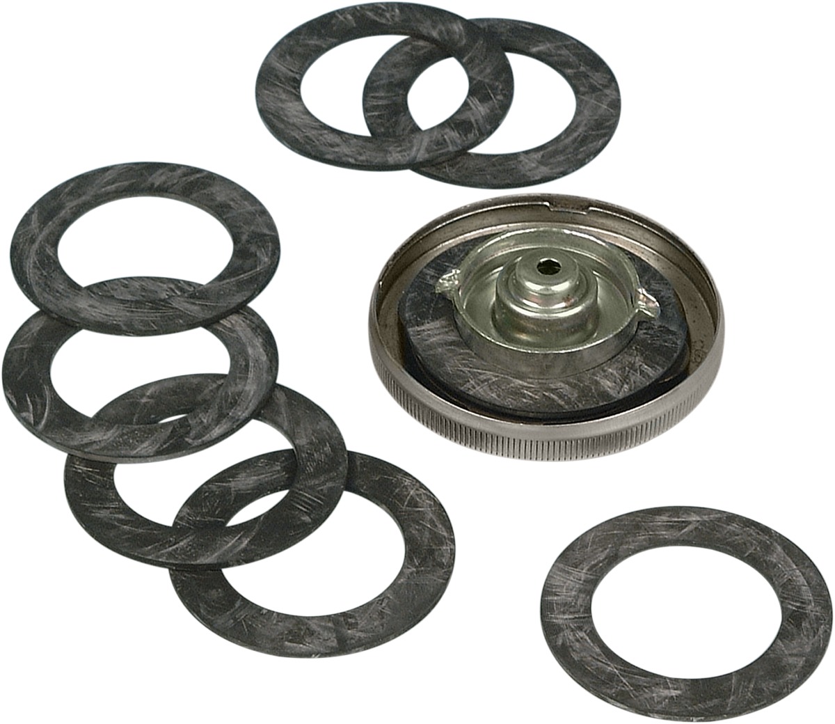10 Pack "Thin" Fuel Cap Gaskets - 0.065" Thick, 2.275" OD, 1.425" ID - For 1937+ Harley U, UL, ULH, E, EL, FL, FLH - Click Image to Close