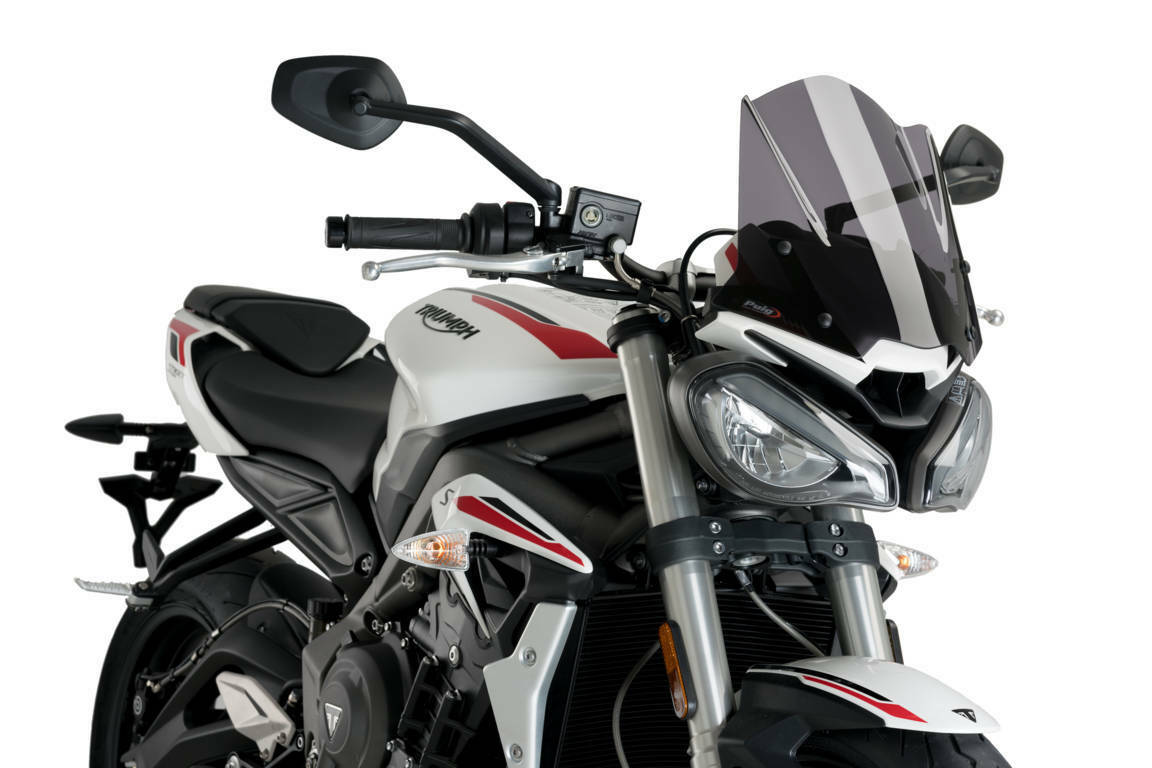 Puig Naked New Gen Sport Windscreen Dark Smoke For Triumph Street Triple 765 - Click Image to Close
