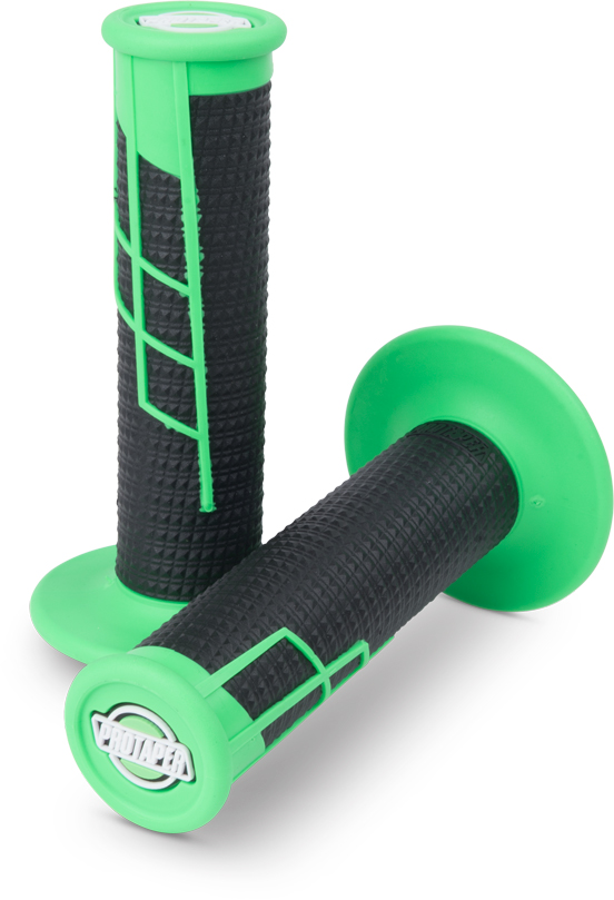 Clamp On 1/2 Waffle Grip System - Neon Green & Black - Click Image to Close