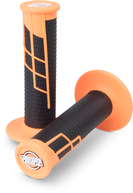 Clamp On 1/2 Waffle Grip System - Neon Orange & Black - Click Image to Close