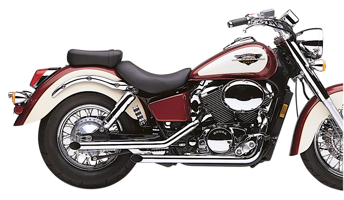 2" Drag Pipes Full Exhaust - For 98-03 Honda Shadow 750 /ACE - Click Image to Close