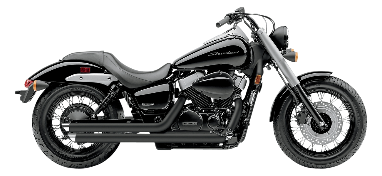 Black Streetrod Slashdown Full Exhaust - For Honda VT750 Shadow - Click Image to Close