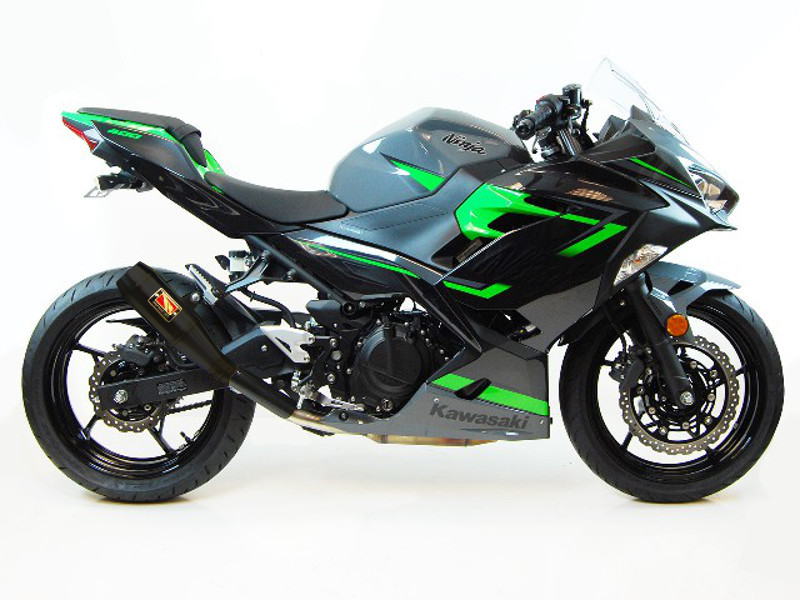 GP Slip On Exhaust Black Velvet - 18-23 Kawasaki Ninja 400 - Click Image to Close