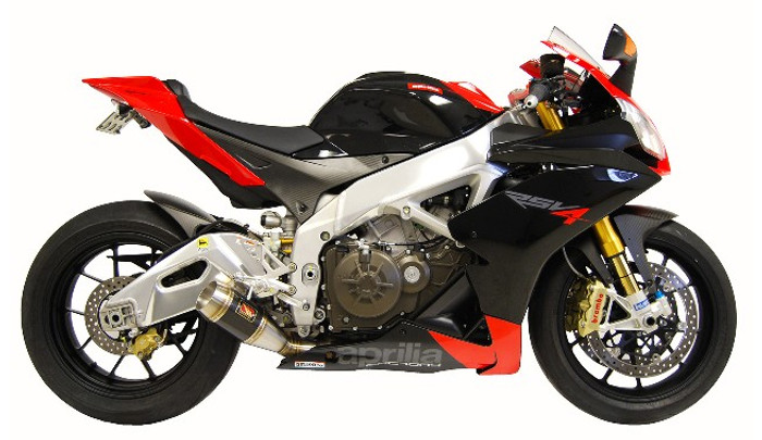 Carbon Fiber GP Slip On Exhaust - for 10-15 RSV4/R & 11-15 Tuono V4 - Click Image to Close