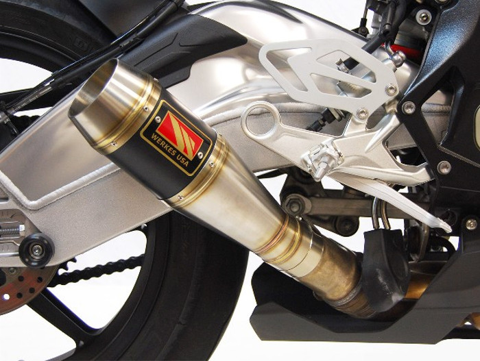 Black Center GP Slip On Exhaust - for 15-16 BMW S1000RR - Click Image to Close