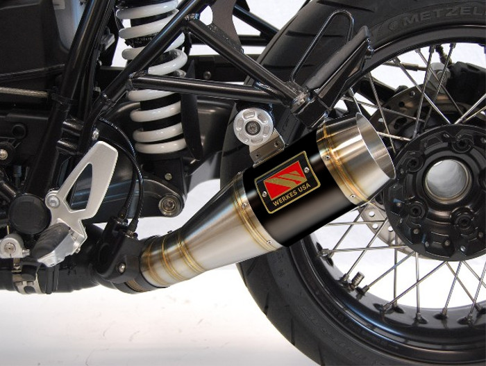 Black Center GP Slip On Exhaust w/ Sound Insert - BMW R nine T - Click Image to Close