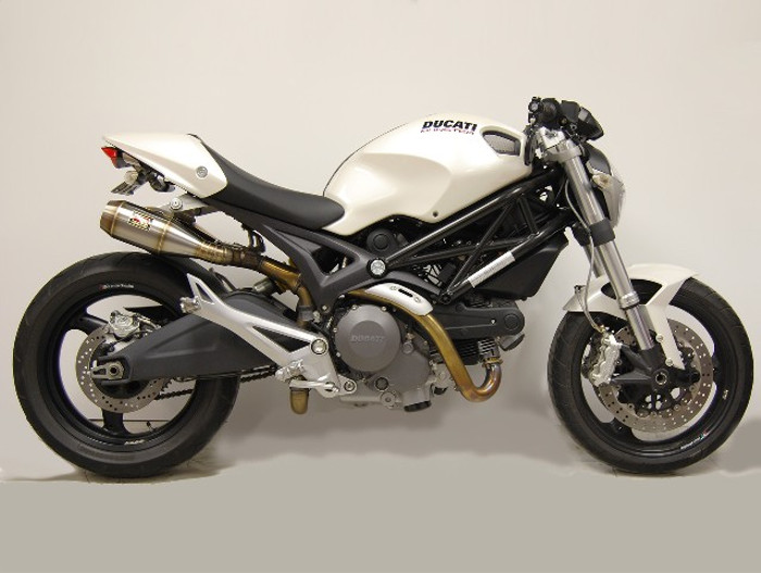 Dual GP Slip On Exhaust - for Ducati Monster 696, 796, 1100 - Click Image to Close