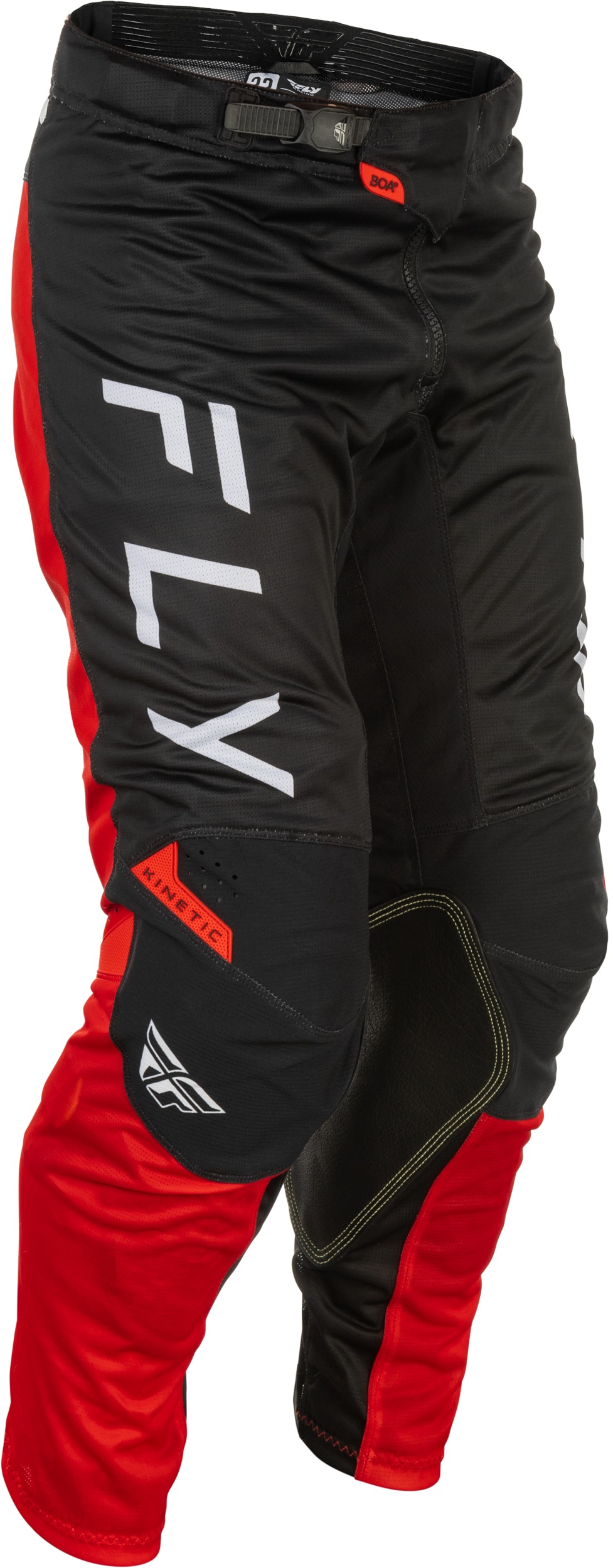 Fly Racing Kinetic Mesh Center Pants Black/White/Red 36 - Lightweight mesh motocross pants, size 36 - Click Image to Close