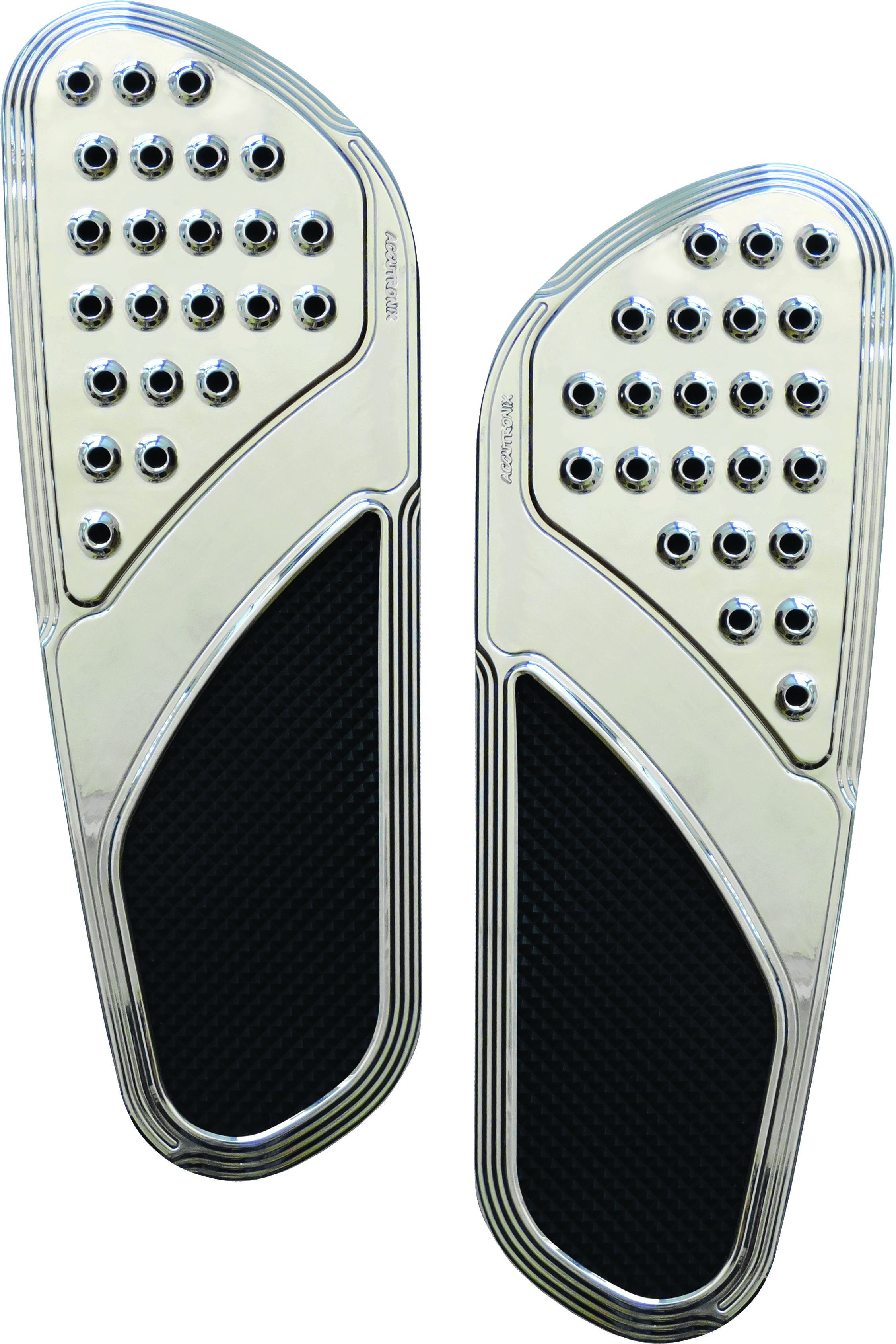 Accu Drilled Vintage Floor Boards Chrome - HD Touring & Softail - Click Image to Close