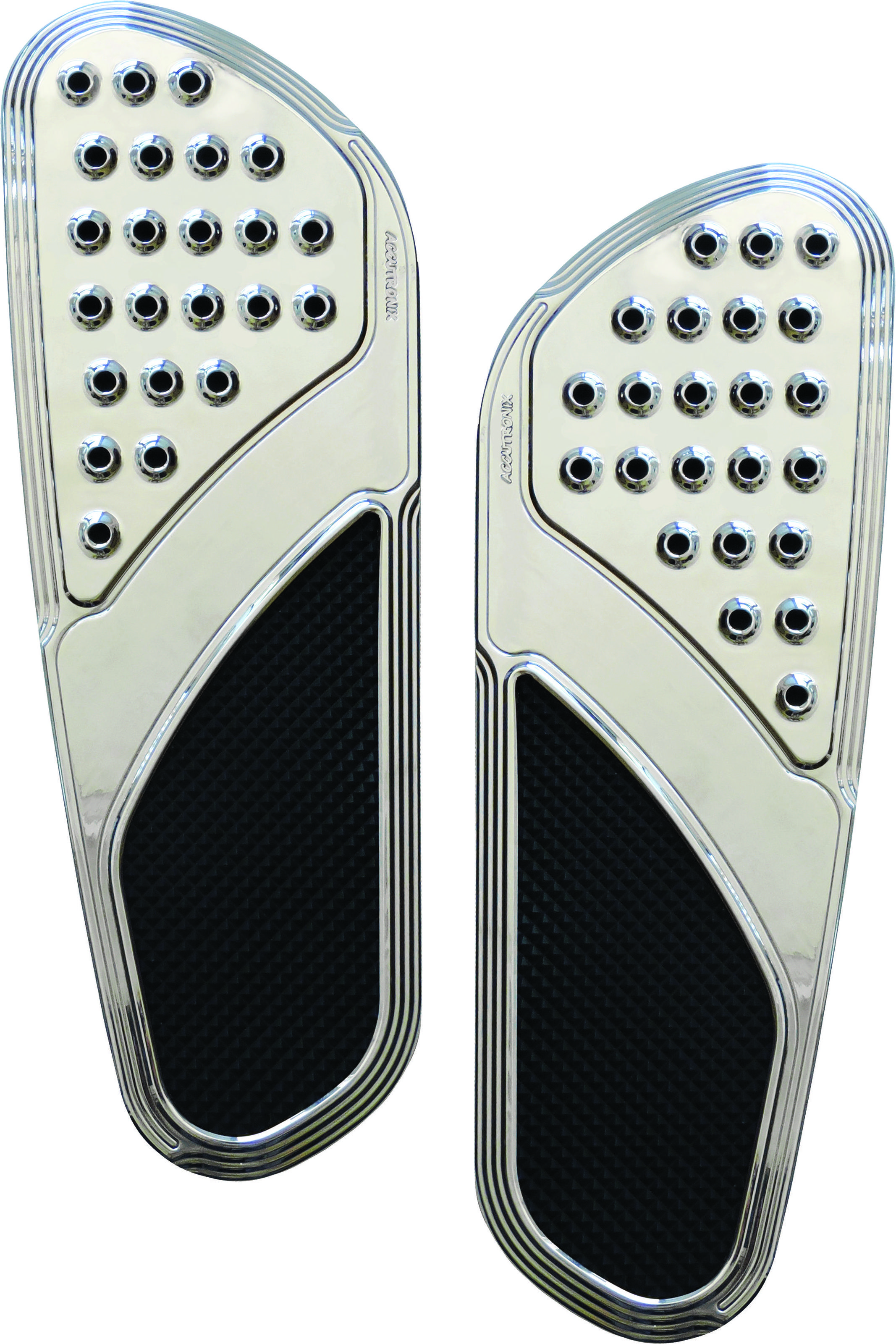 Accu Drilled Vintage Floor Boards Chrome - HD Touring & Softail - Click Image to Close