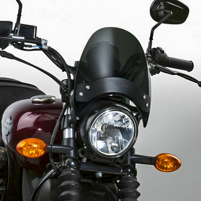 Flyscreen Windscreen - Dark Smoke w/Black Hardware - Fits 52-56mm O.D. Forks - Click Image to Close