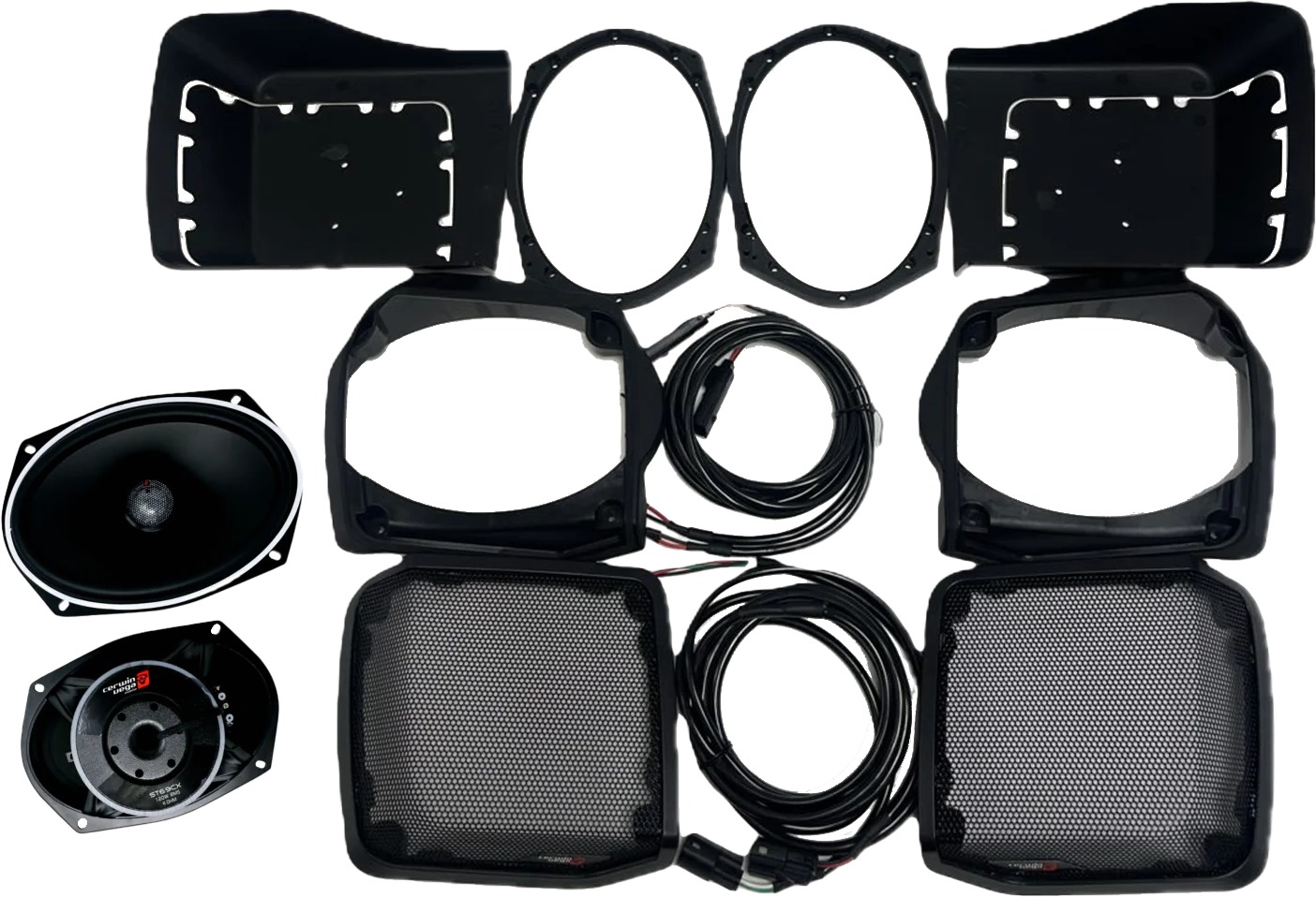 Cerwin Vega 6x9 Cut-In Lid Kit w/ PH694 for 2014-23 FLH/T - Lid speaker kit for 2014-2023 Harley FLH/T models - Click Image to Close