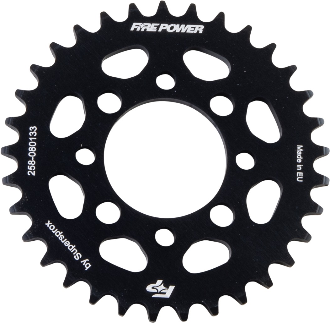 Fire Power Rear Aluminum Sprocket 33T Black For Kawasaki KLX110/L - 33 tooth rear aluminum sprocket For Kawasaki KLX110/L - Click Image to Close