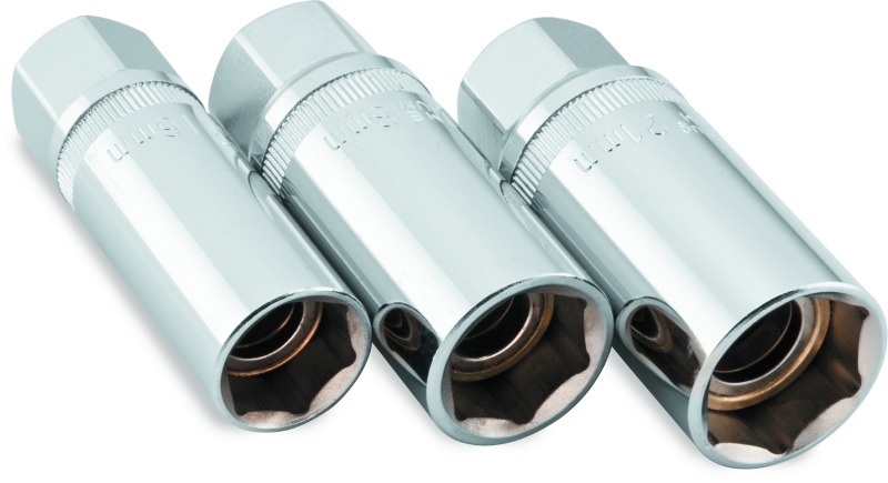 BikeMaster Magnetic Spark Plug Socket Set 16/18/22mm - Click Image to Close
